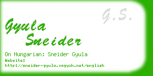 gyula sneider business card